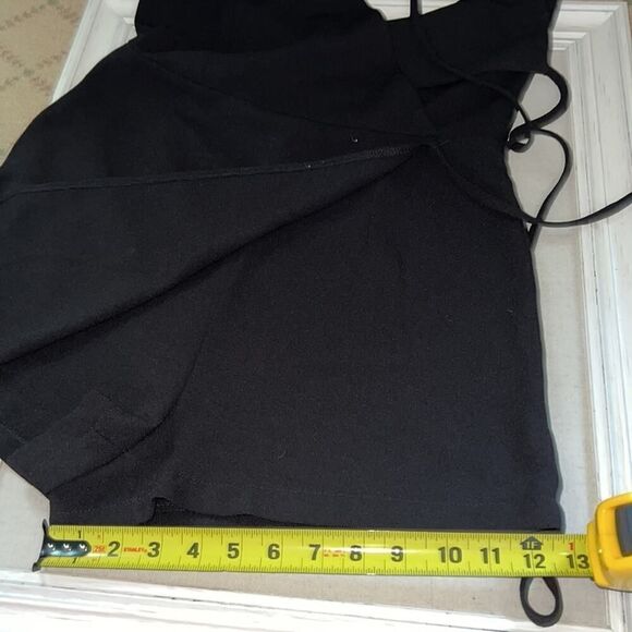 Solemio Black crepe feel romper with wrap front and side tie - M - Picture 7 of 10